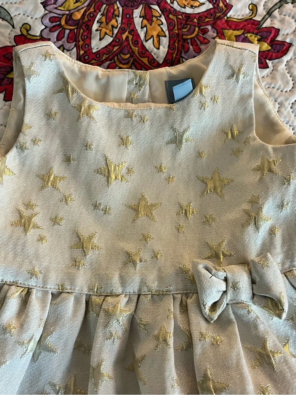 Baby Gap Girls Dress Stars Celestial Cream with Gold 2 Year Old Fairy Princess